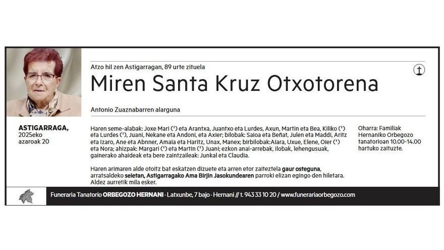 MIREN SANTA KRUZ OTXOTORENA