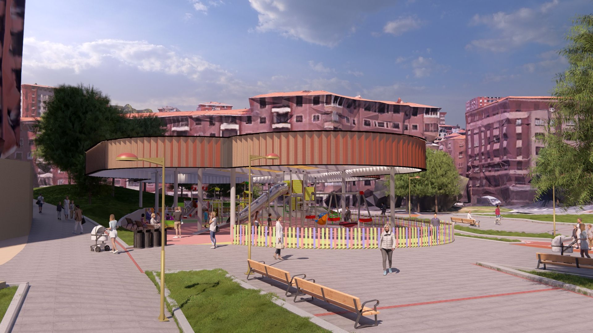 Así quedará la Plaza de Panera de Uribarri con la cubierta