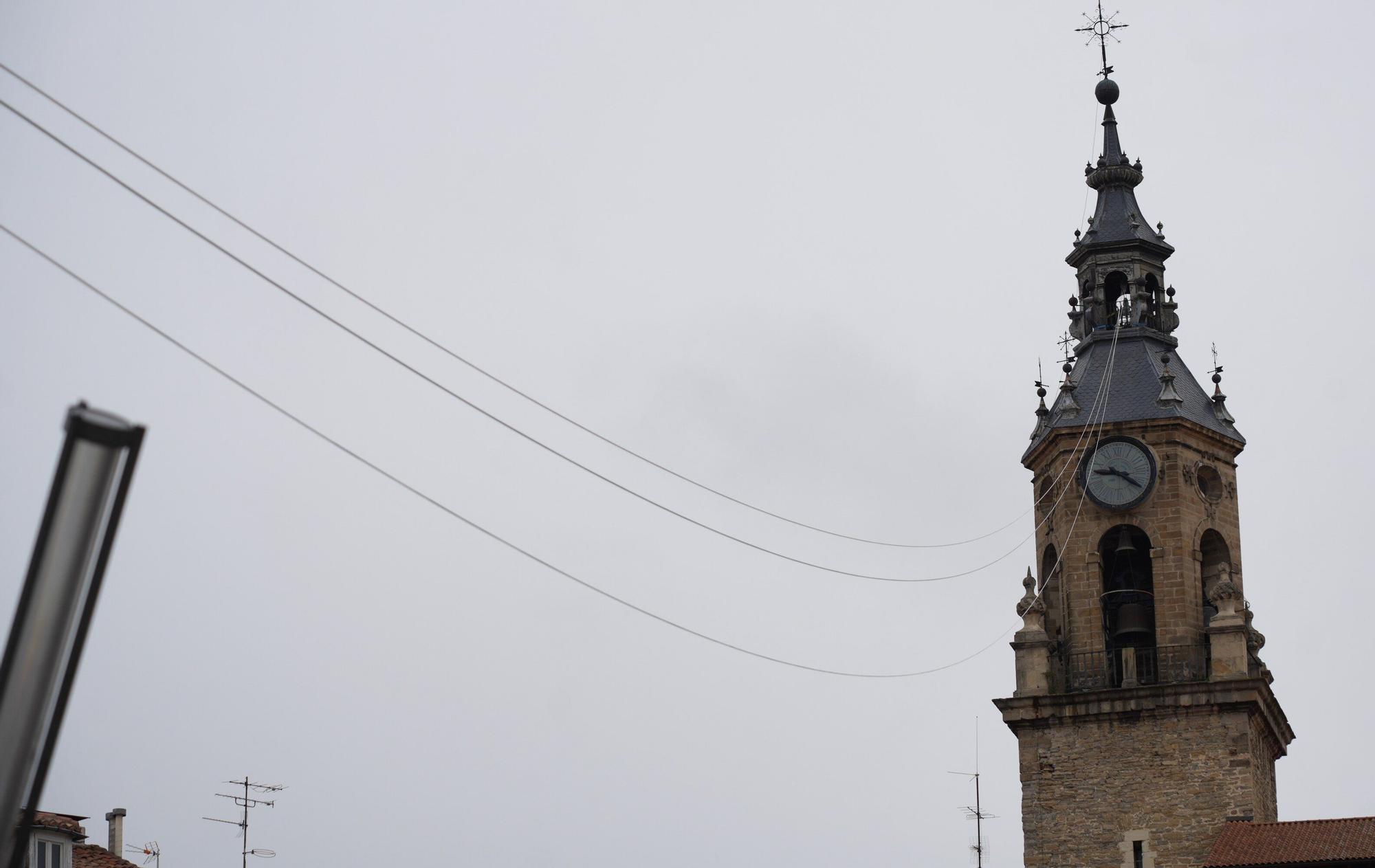 Preparativos cable del Celedón en la Virgen Blanca