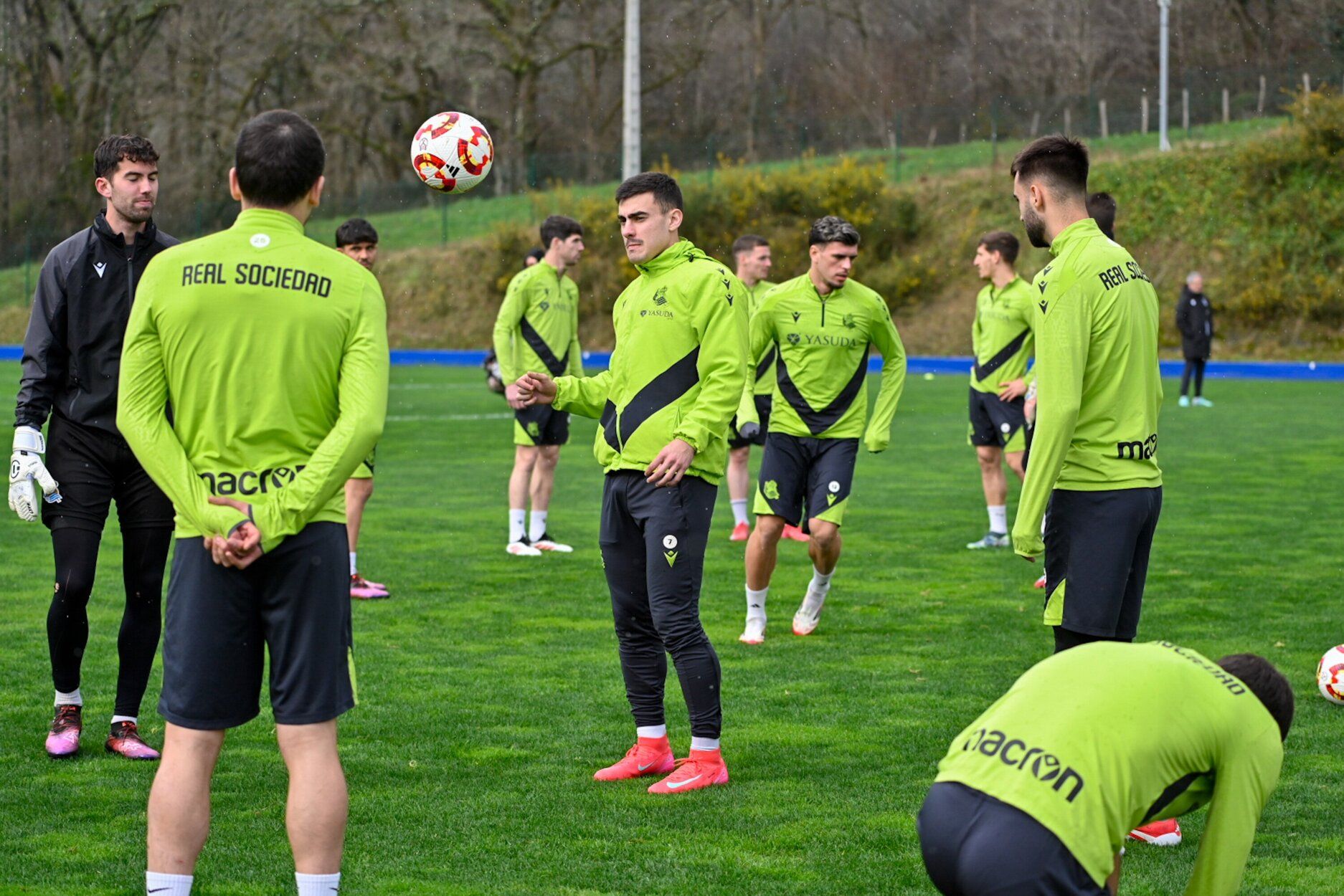 Entrenamiento antes de la semifinal en la Real y el Madrid