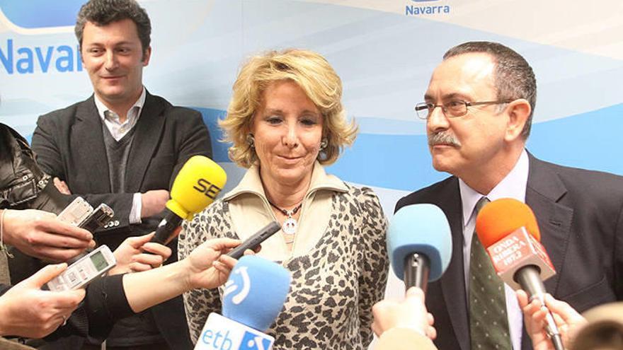 La presidenta de la Comunidad de Madrid, Esperanza Aguirre, durante su visita a Tudela.