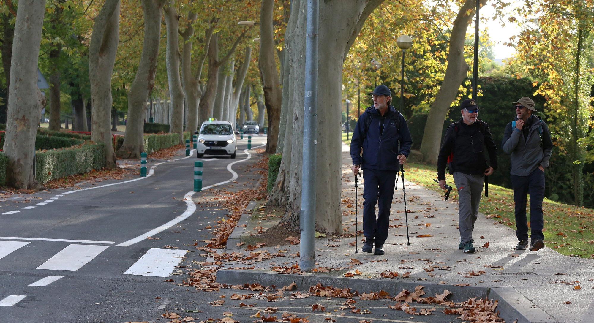 Fotos del nuevo trazado en la carretera de la Universidad de Navarra