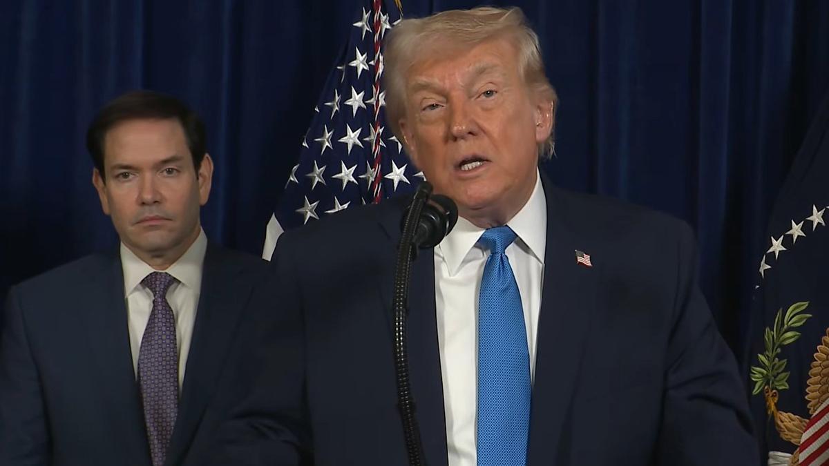 Trump, durante su comparecencia tras el ataque a Venezuela y la detención de Maduro.