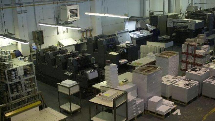 Interior de una empresa de artes gráficas.