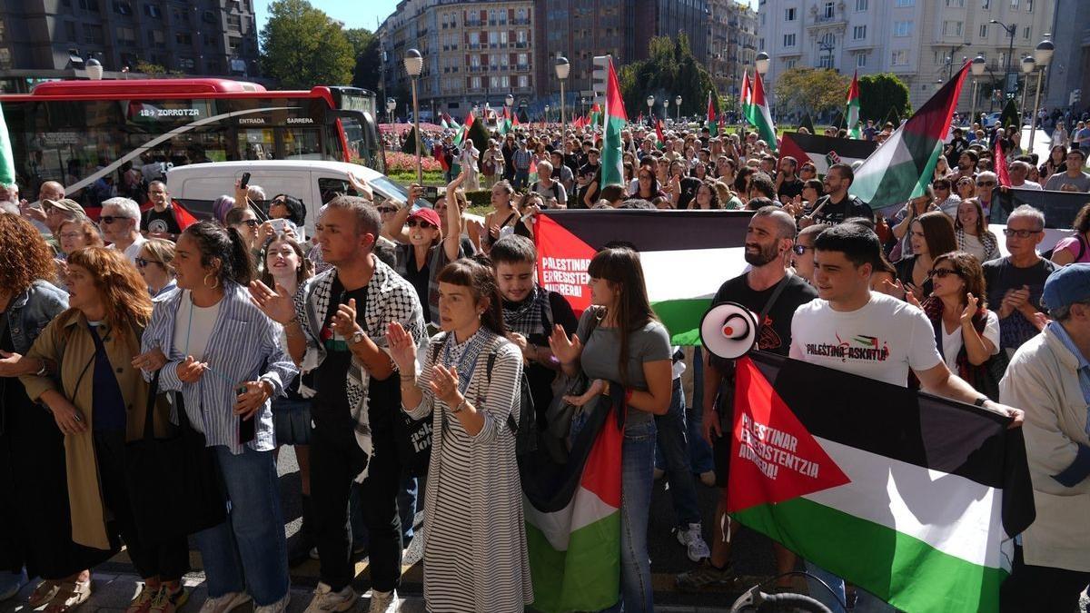 Manifestación en Bilbao en contra del genocidio en Gaza