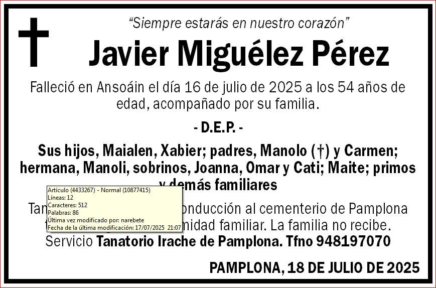 Javier Miguélez Pérez