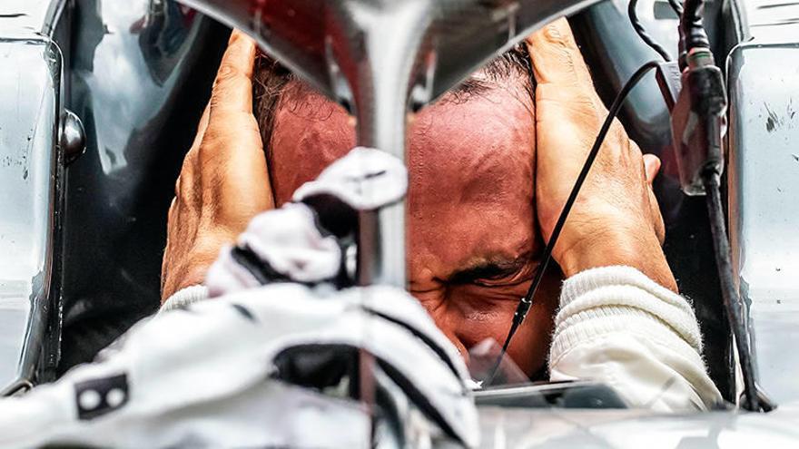 Hamilton liderando el Gran Premio de Alemania por delante de Bottas y Raikkonen. Fotos: Efe
