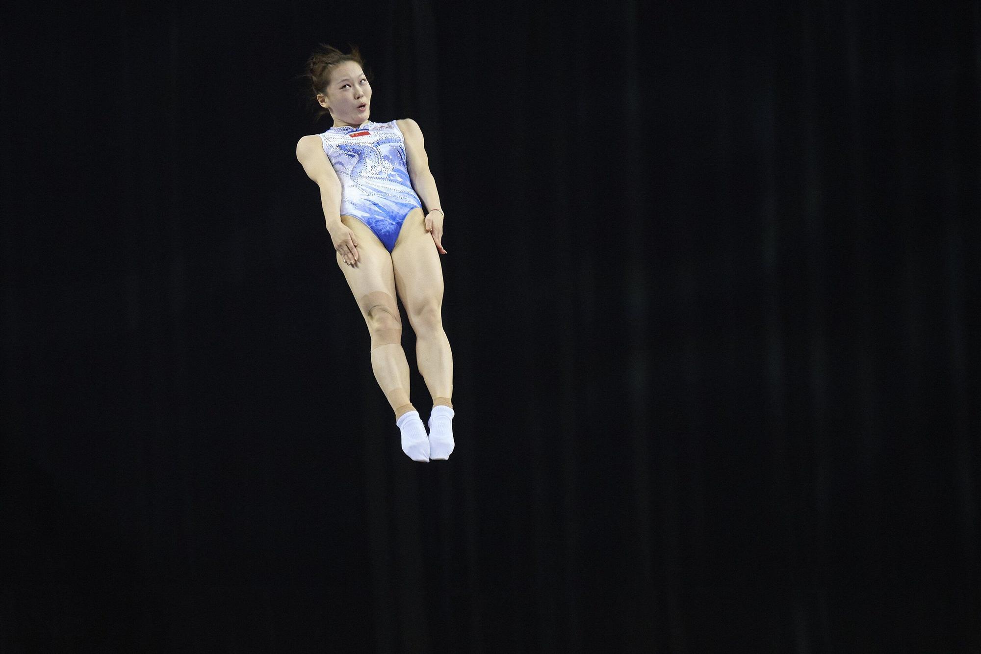 Las fotos más espectaculares del Mundial de gimnasia de trampolín en Pamplona