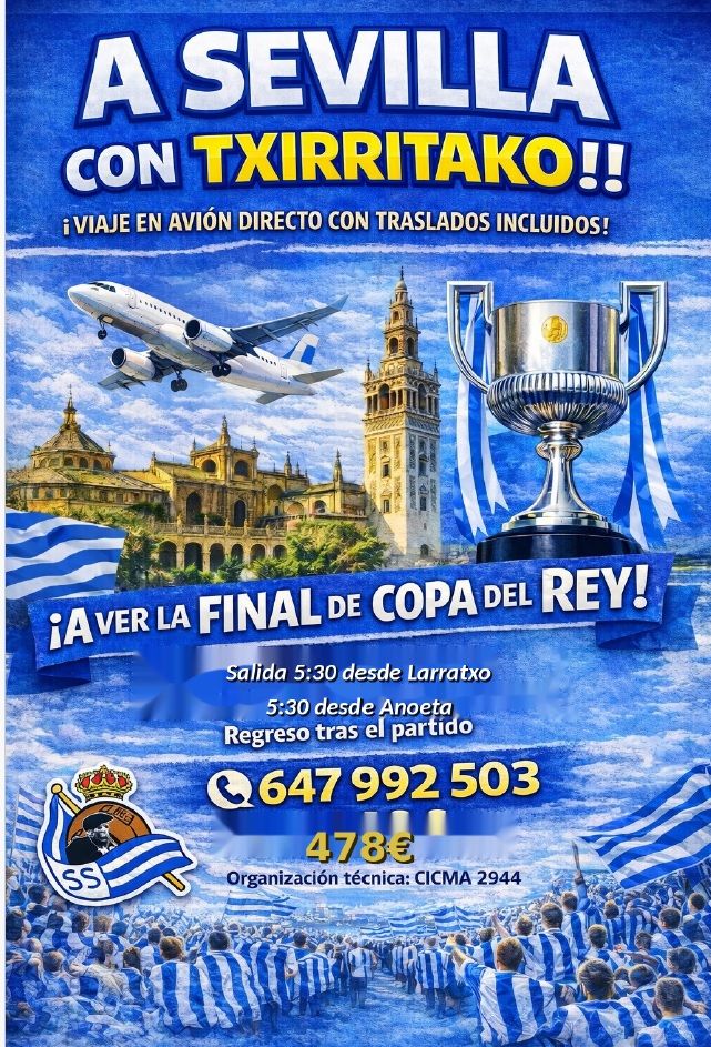 Txirritako Txuri Urdinak organiza un viaje a Sevilla.