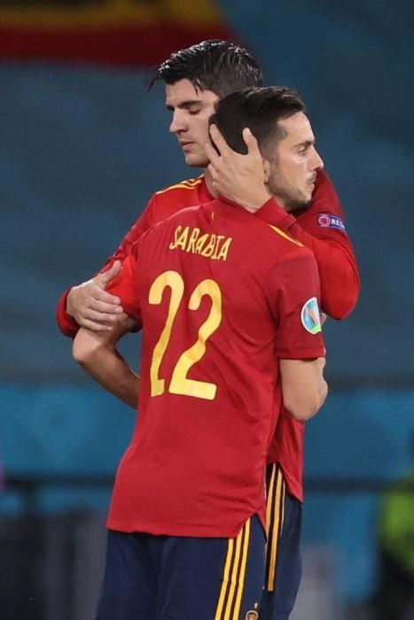 Imágenes del partido España-Suecia de la Eurocopa.