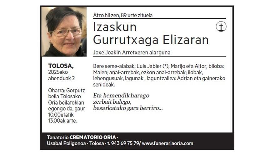 IZASKUN GURRUTXAGA ELIZARAN