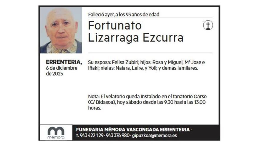FORTUNATO LIZARRAGA EZCURRA