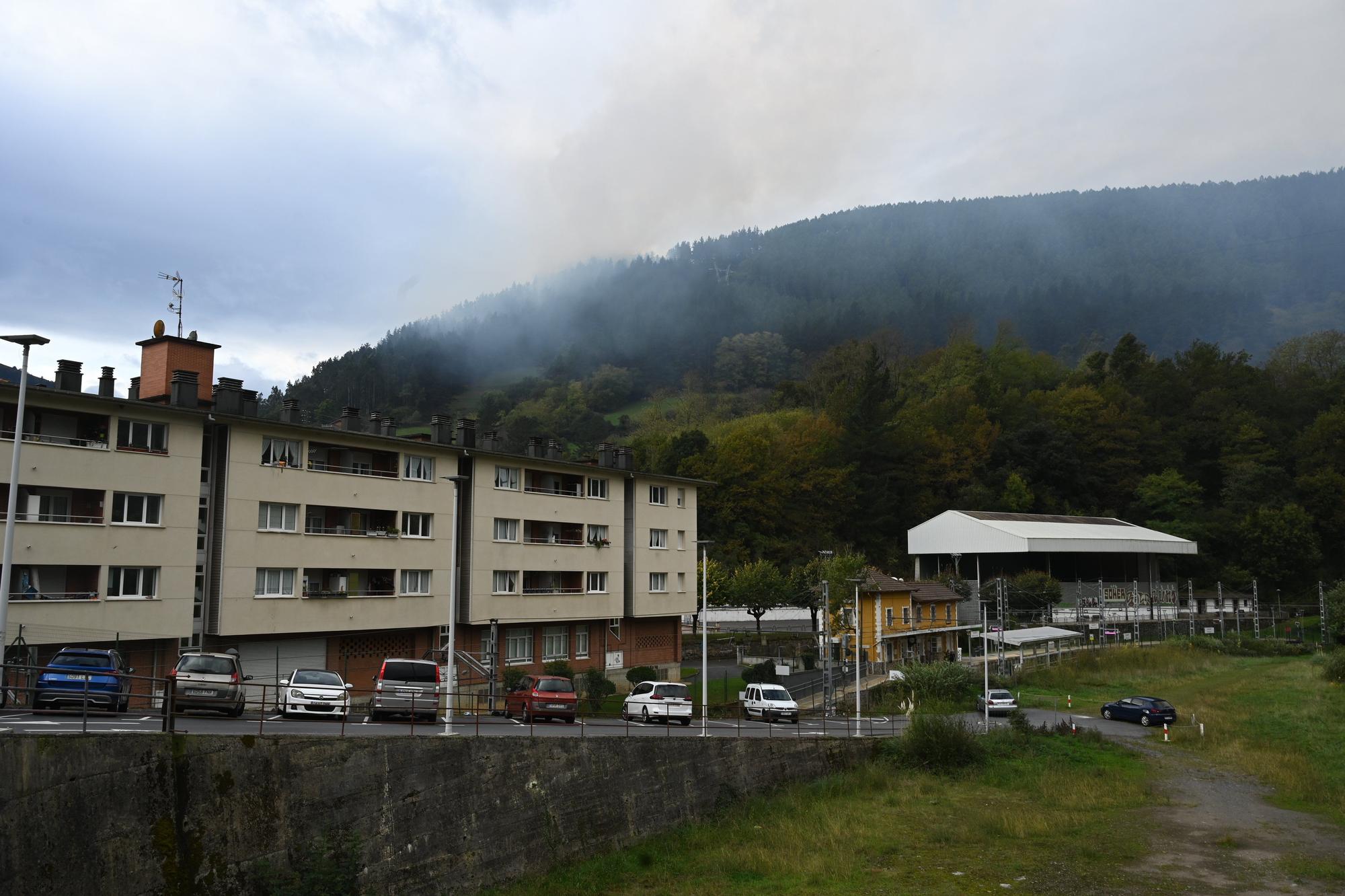 Incendio forestal en Güeñes
