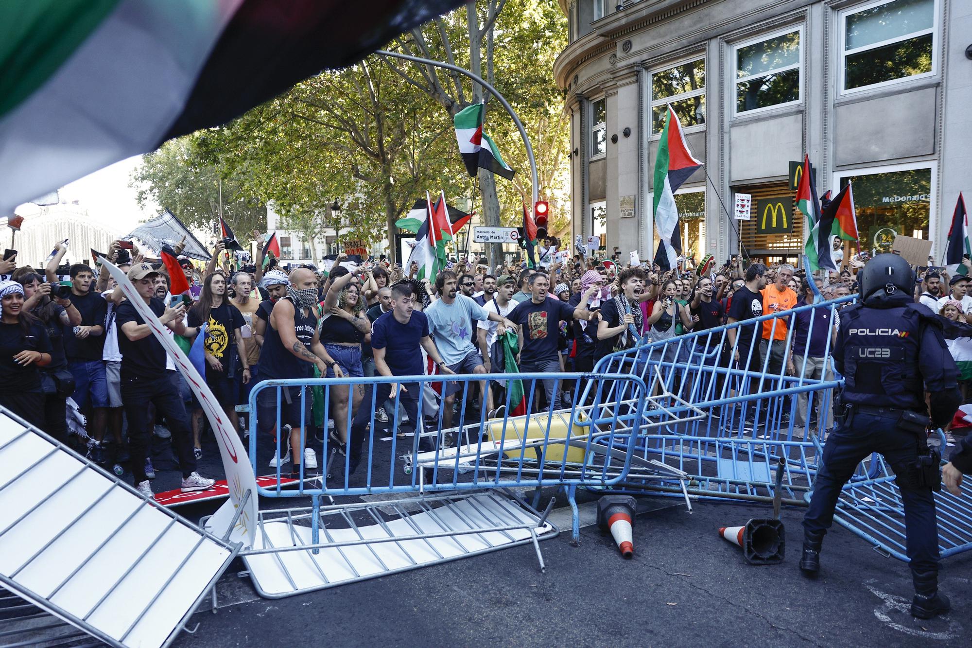 Cargas policiales en Madrid contra los manifestantes propalestina