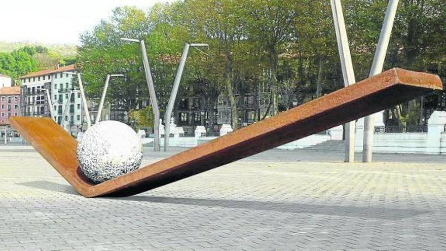 &quot;Kulunka&quot;, de Lizaso, en la recreación que el artista hizo en el Arenal bilbaino.