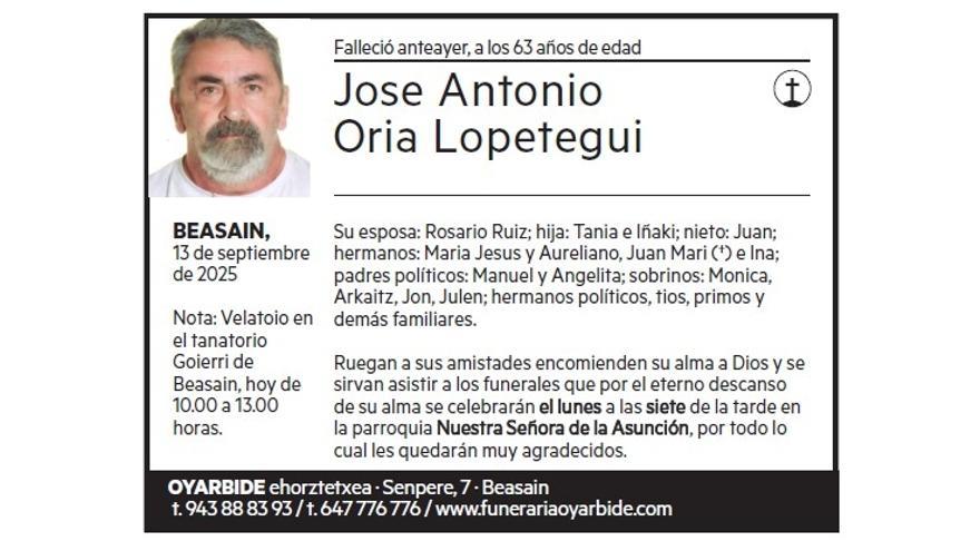 JOSE ANTONIO ORIA LOPETEGUI
