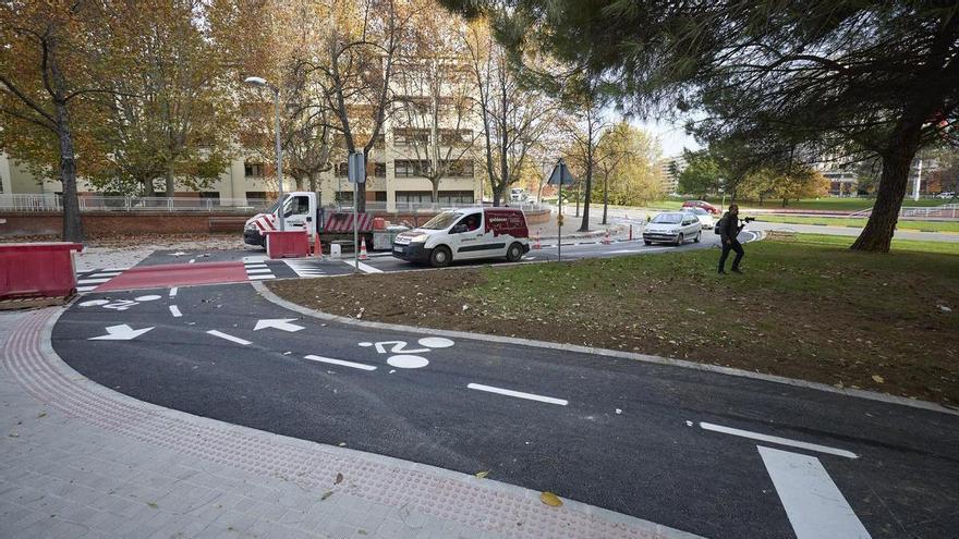Pamplona | Avanzan las obras del carril bici de los Fueros