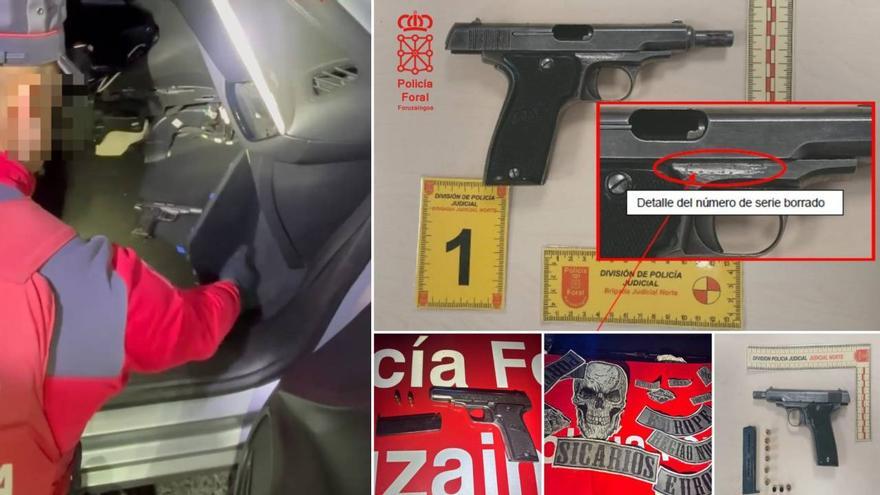 Detenidas cinco personas con una pistola real y parches de simbología violenta en la carretera N-121-A