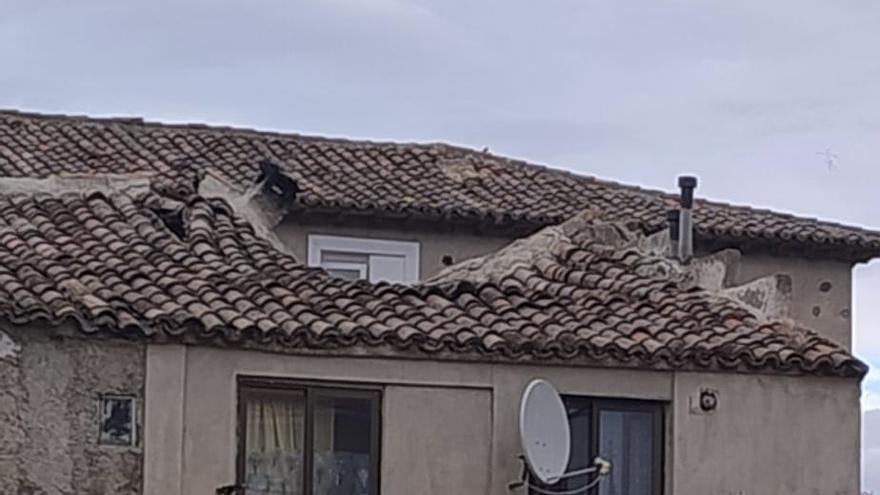 Detalle de derrumbe del tejado.