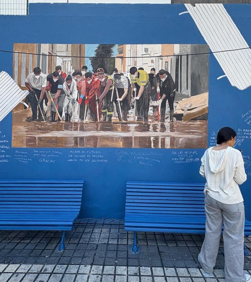 Pueblos afectados por la dana pintan murales y levantan monumentos como &quot;símbolo de esperanza&quot; en el aniversario de la tragedia
