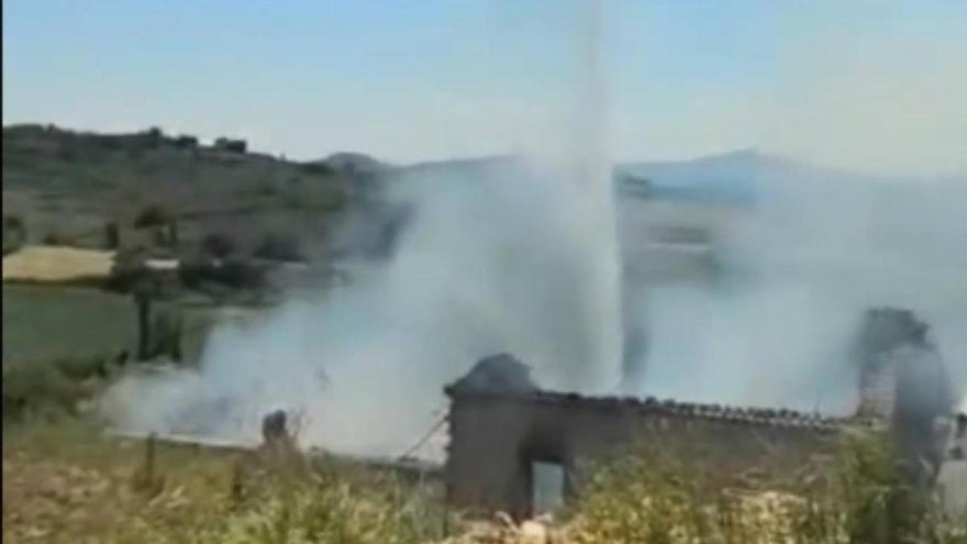 Extinguido un incendio en un cobertizo en Arzoz