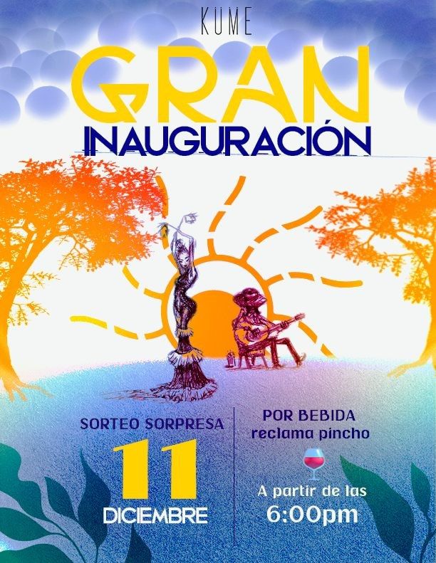 Cartel de la inauguración del gastro bar Küme