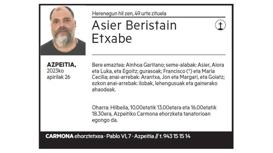 ASIER BERISTAIN ETXABE