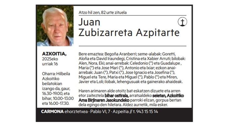 Juan Zubizarreta Azpitarte