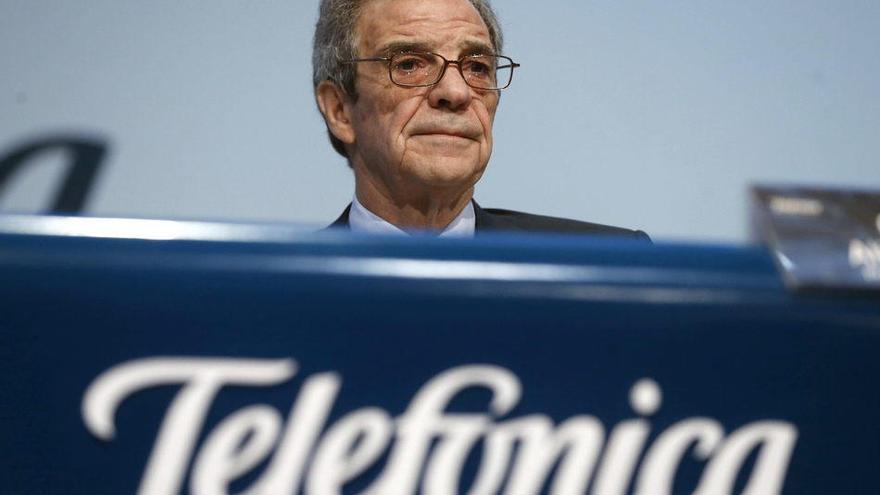 El presidente de Telefónica, César Alierta, durante una Junta de Accionistas.