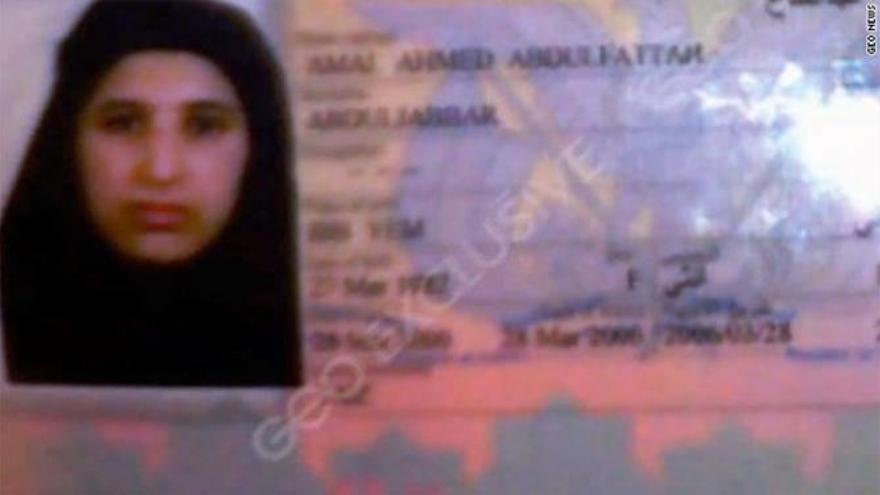 Imagen del pasaporte de Amal al Sadah, la quinta esposa de Bin Laden, publicado por la CNN.