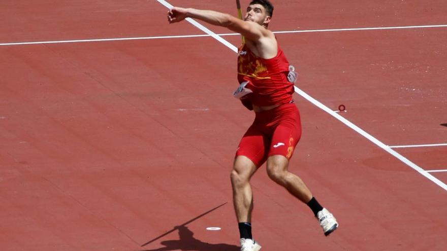 Odei Jainaga compite durante las rondas clasificatorias de lanzamiento de jabalina masculino por los Juegos Olímpicos 2020, este miércoles en el Estadio Olímpico de Tokio.