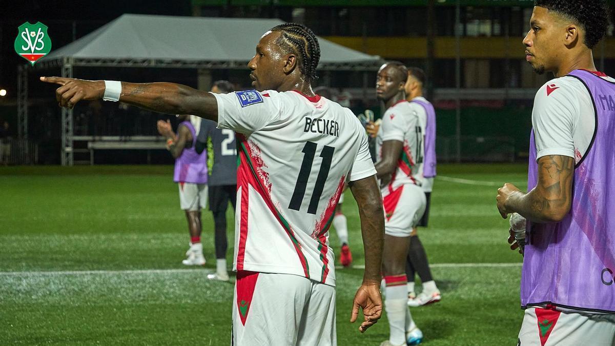 Becker, en el último partido con Surinam.