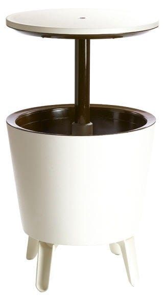 Mesa nevera auxiliar de jardín de polipropileno blanco