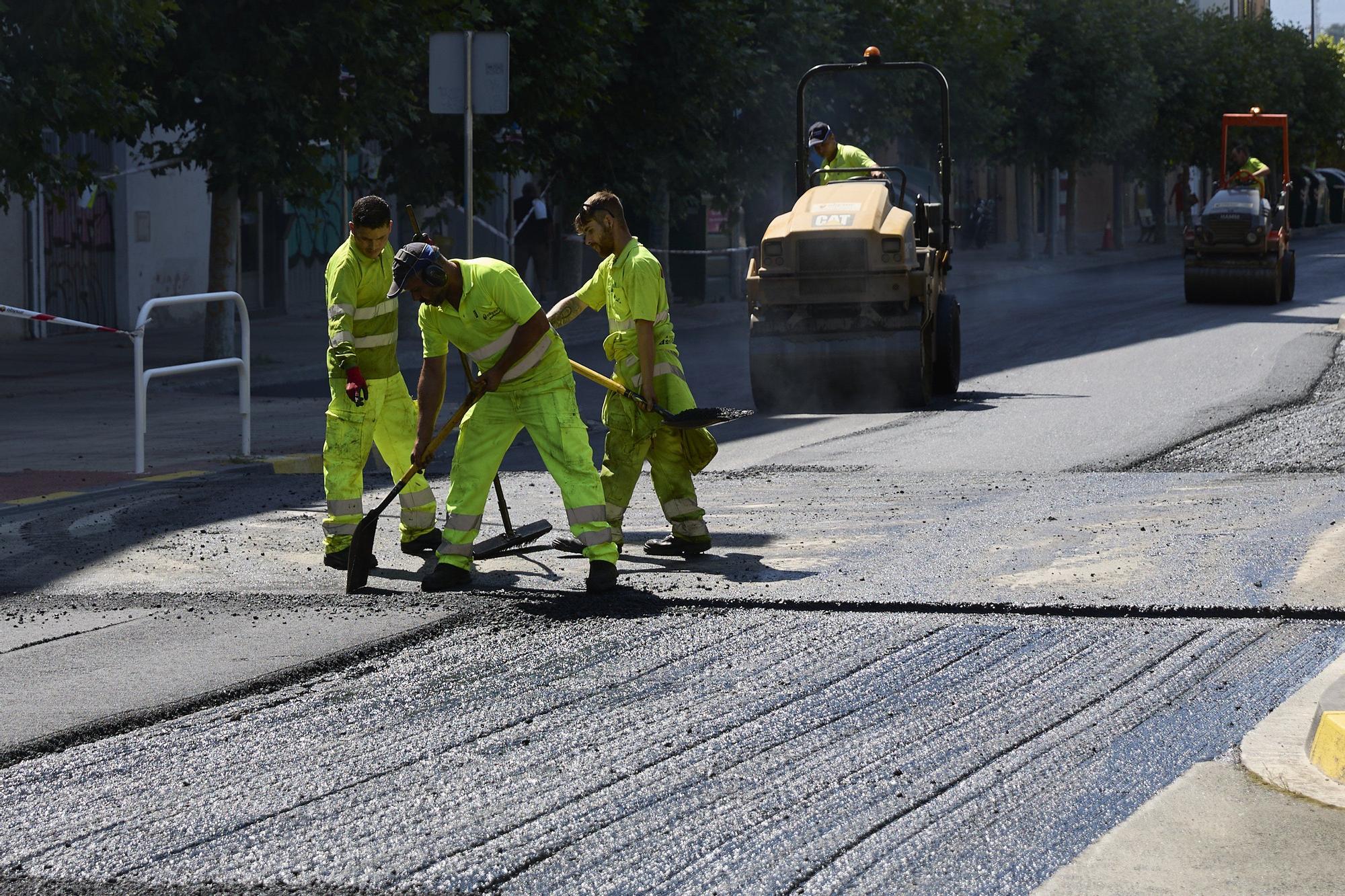 Fotos de las obras en Pamplona, que no descansa ni en verano