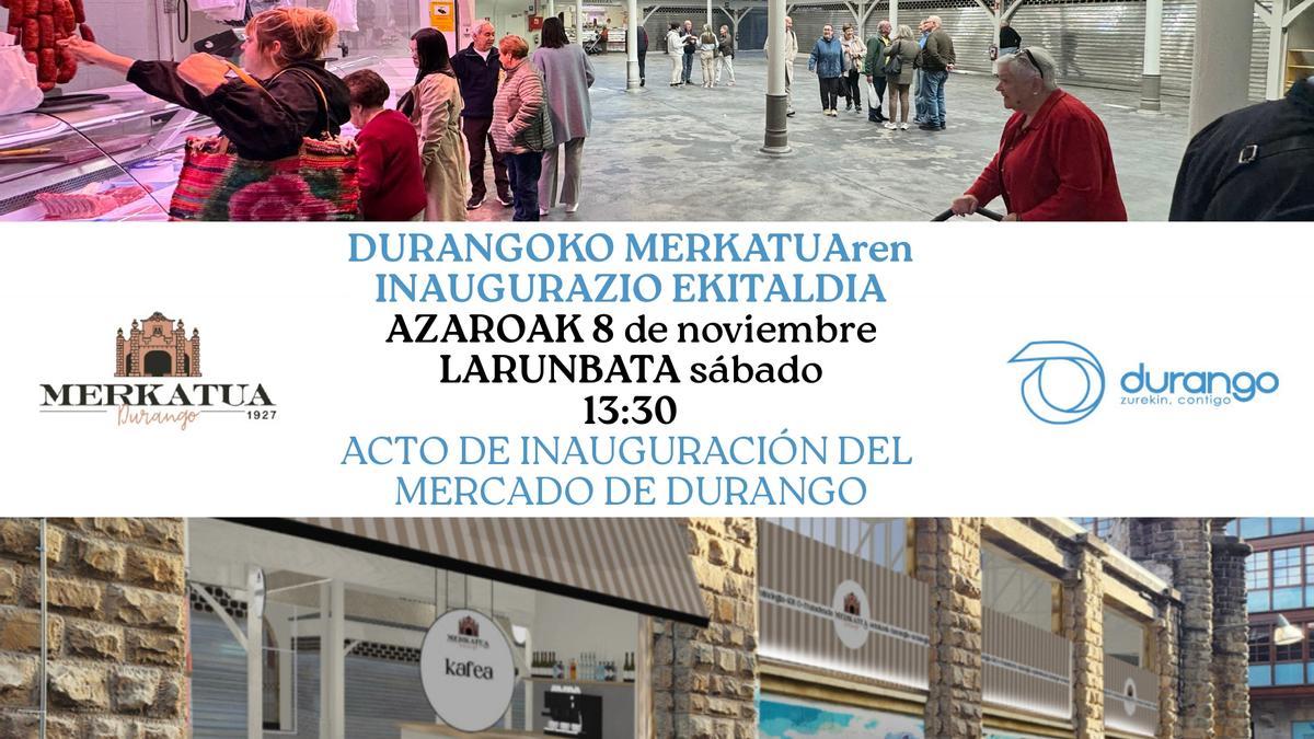 Larunbatean irekiko ditu ateak berritutako Durangoko Merkatuak.