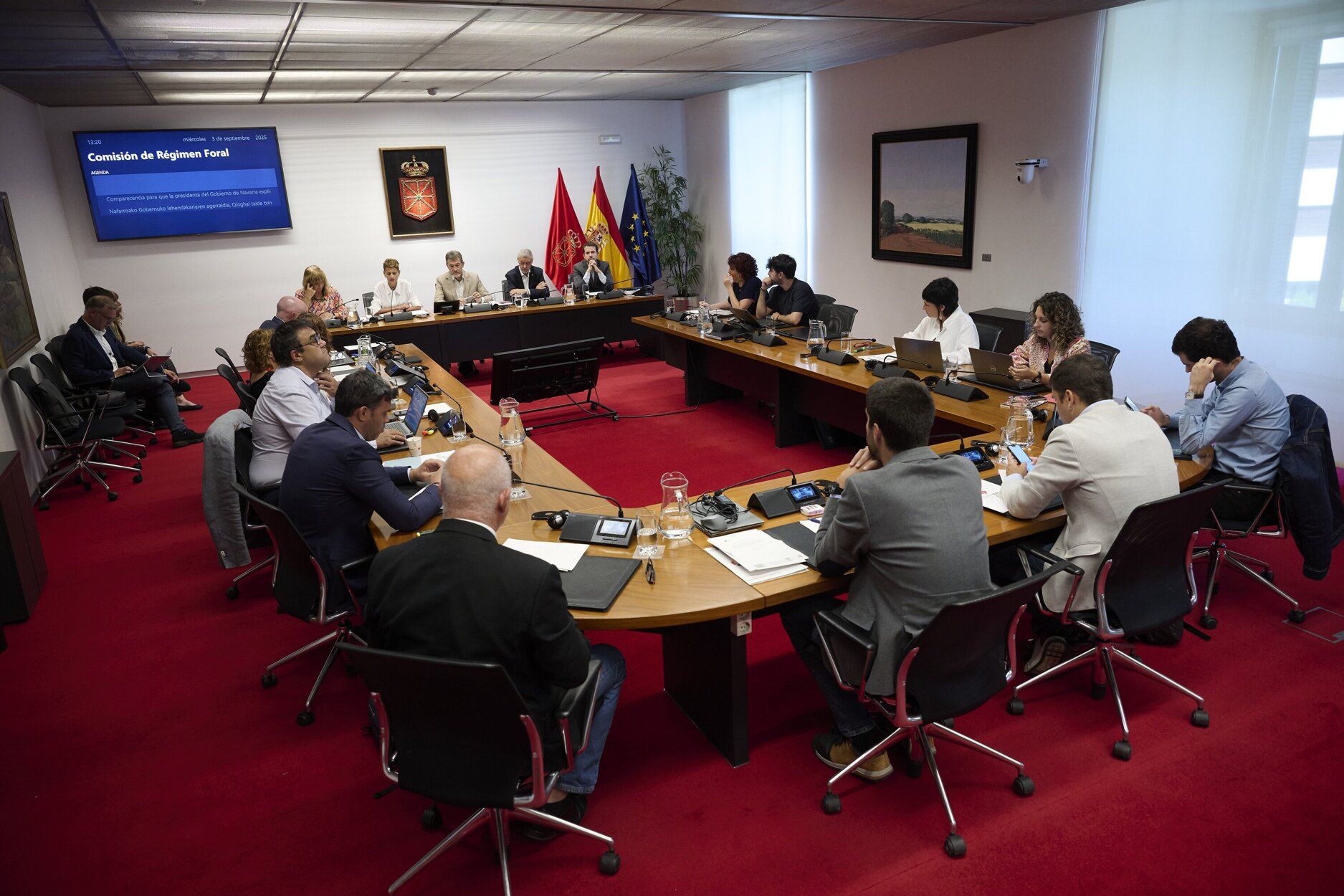 Chivite, en la Comisión de Régimen Foral del Parlamento de Navarra