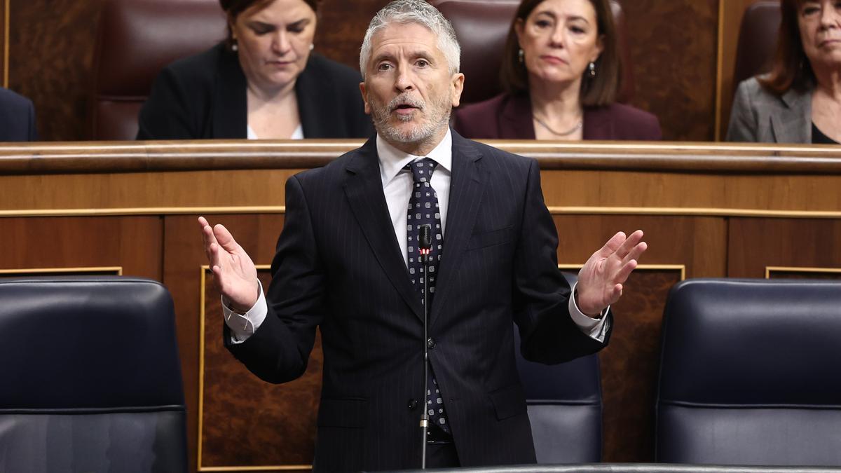 Marlaska, en el Congreso este miércoles. Marlaska, en el Congreso este miércoles.