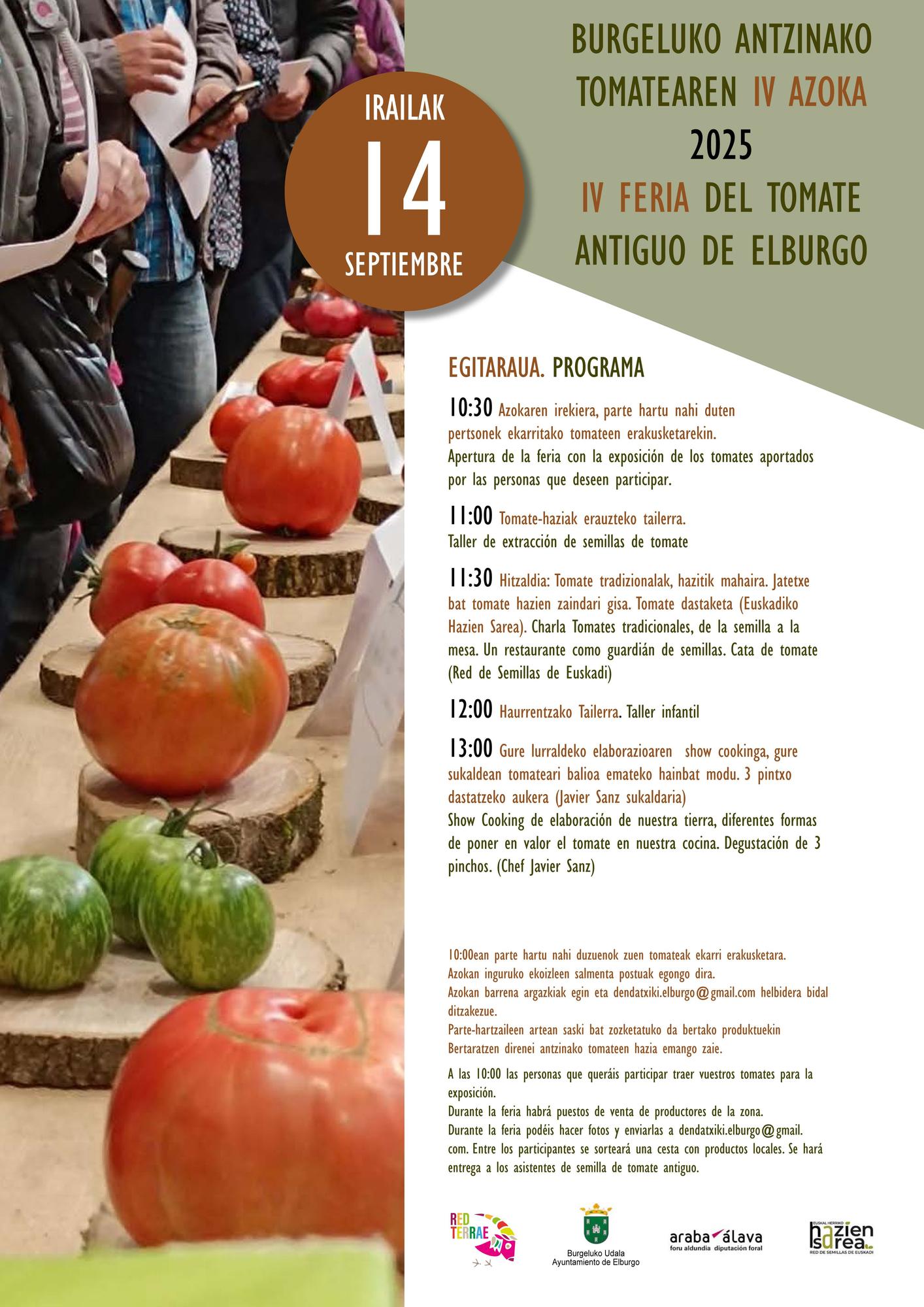 Programa de la Feria del Tomate Antiguo de Elburgo