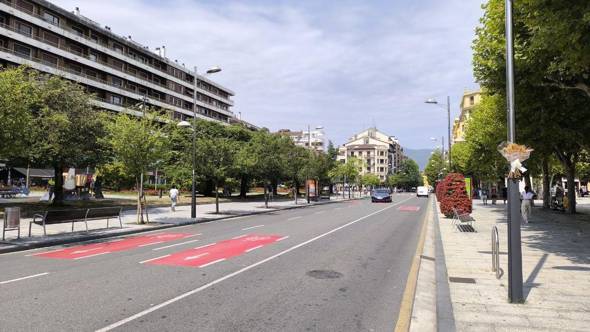Imagen del Paseo Colón de Irun, donde estará implantada la ZBE / Unai Macias Imagen del Paseo Colón de Irun, donde estará implantada la ZBE / Unai Macias