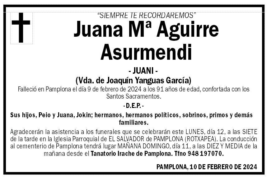 Juana Mª Aguirre Asurmendi