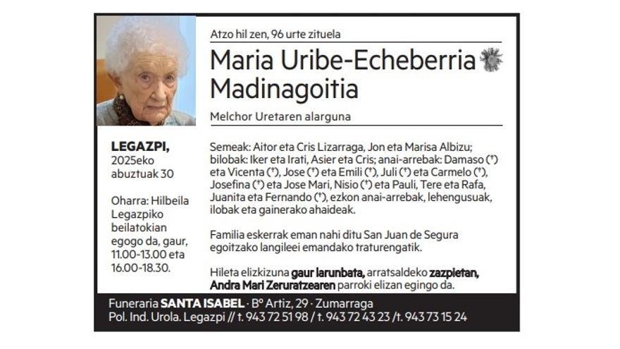 Maria Uribe-Echeberria Madinagoitia