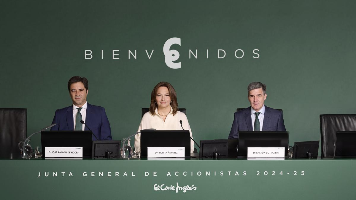 José Ramón de Hoces, Marta Álvarez, presidenta del grupo, y Gastón Bottazzini.