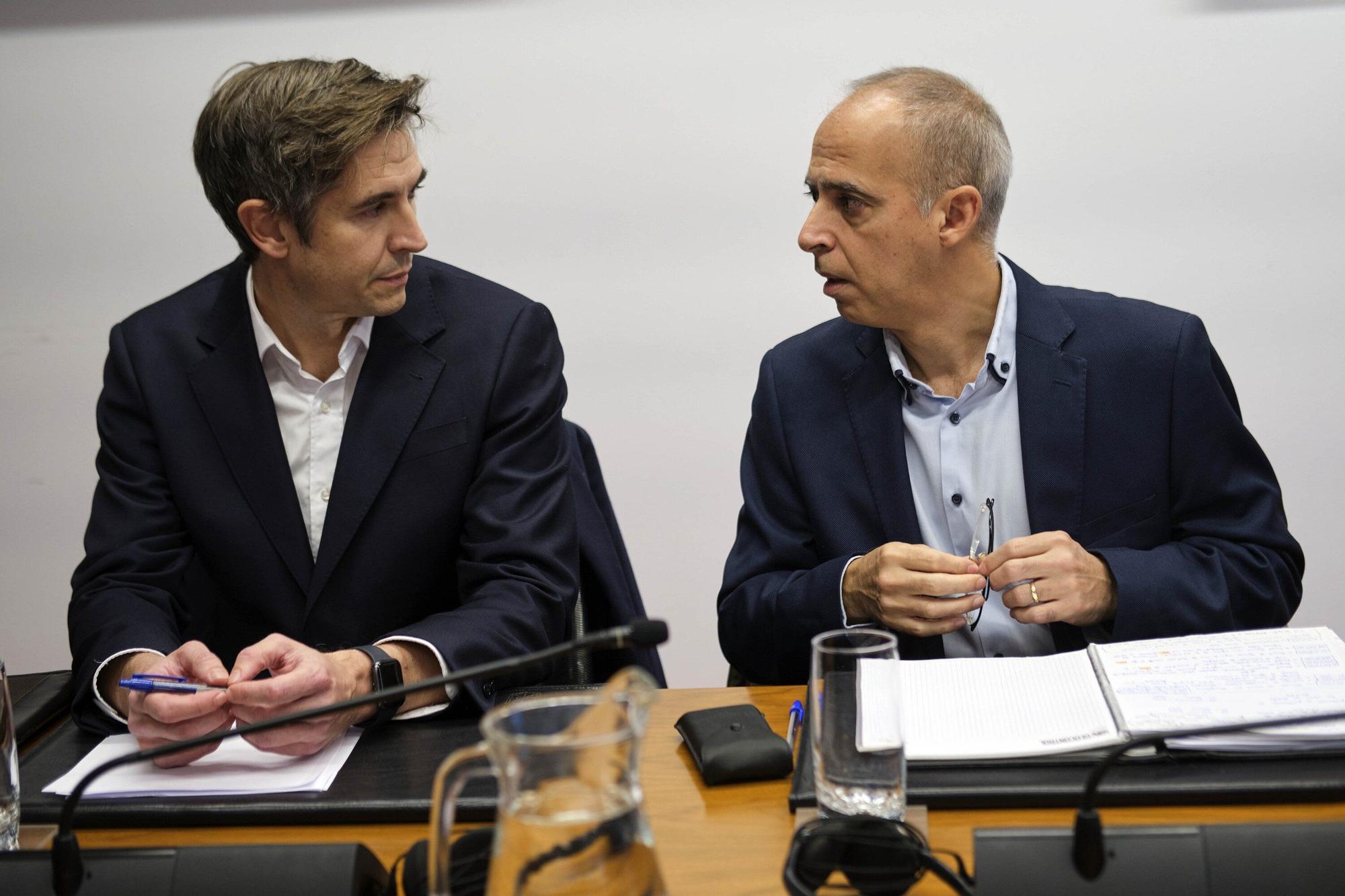 Los redactores del proyecto de los túneles de Belate, en la comisión de investigación