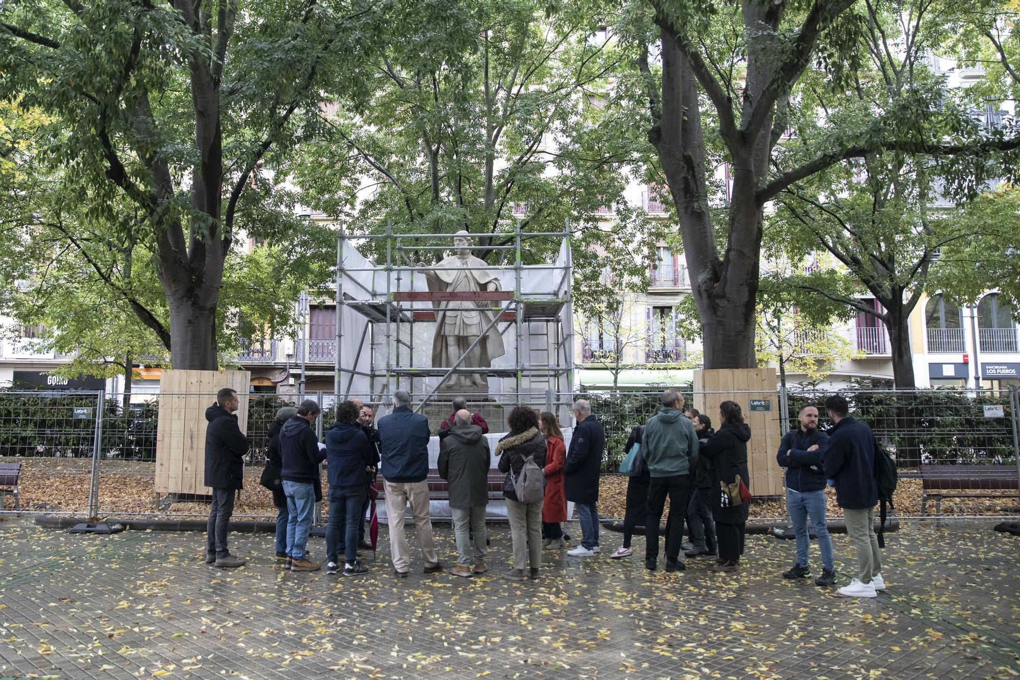 Las primeras estatuas se trasladarán de Sarasate a la Taconera la próxima semana