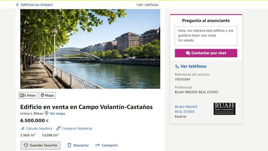 A la venta el edificio del colegio Scientia Bilbao