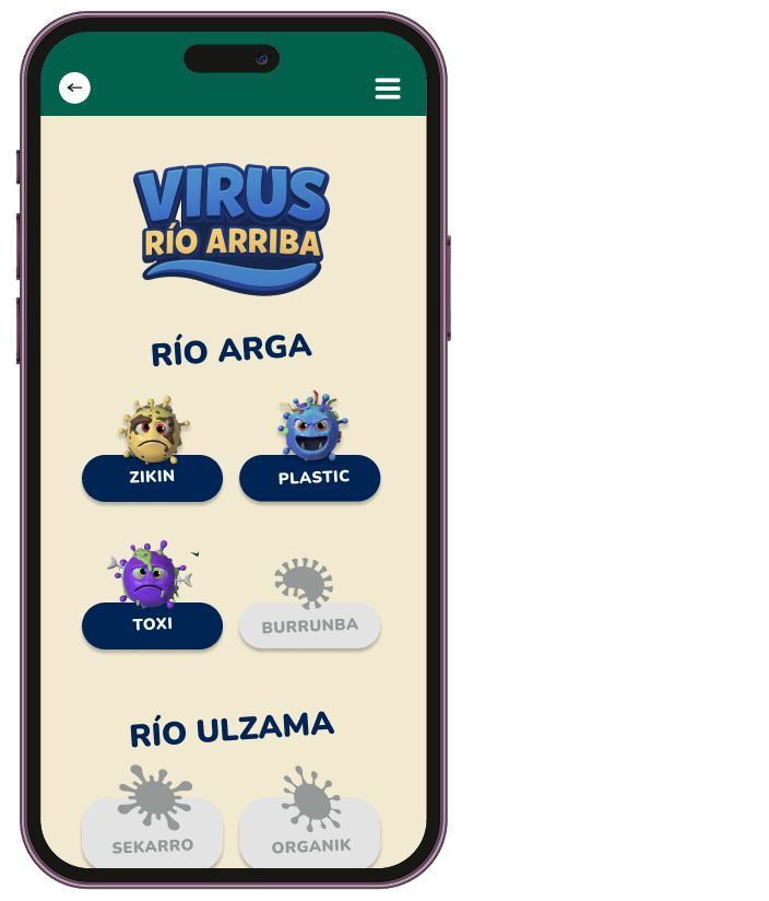 Imagen del juego &#039;Virus Río Arriba&#039;.
