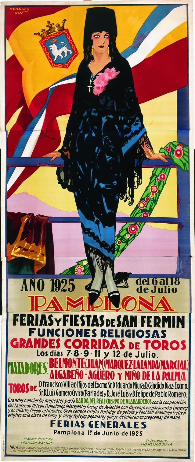 Cartel de ferias y fiestas de San Fermín de 1925. Ayuntamiento de Pamplona.
