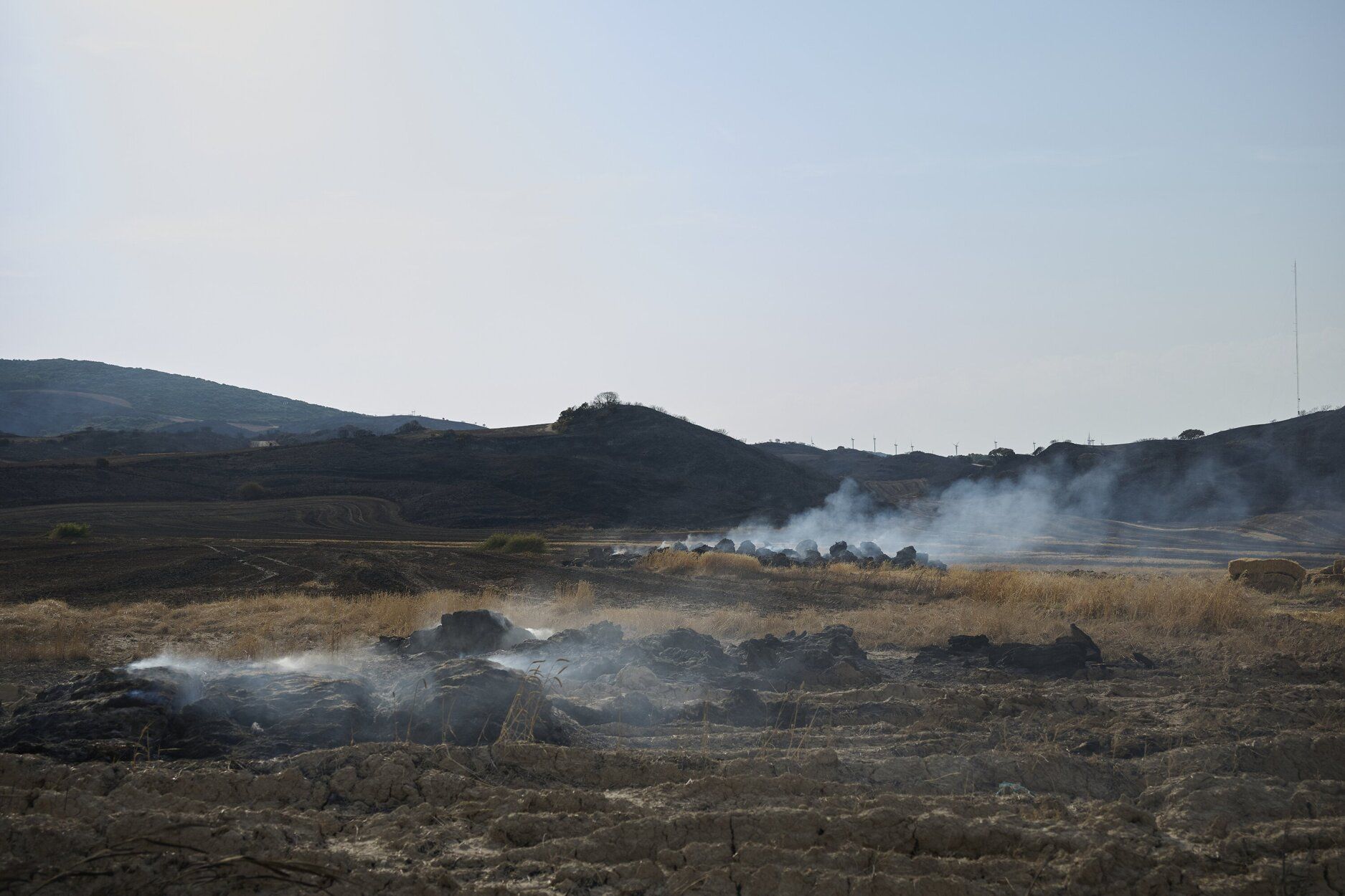 Imágenes de la zona afectada por el incendio en Enériz