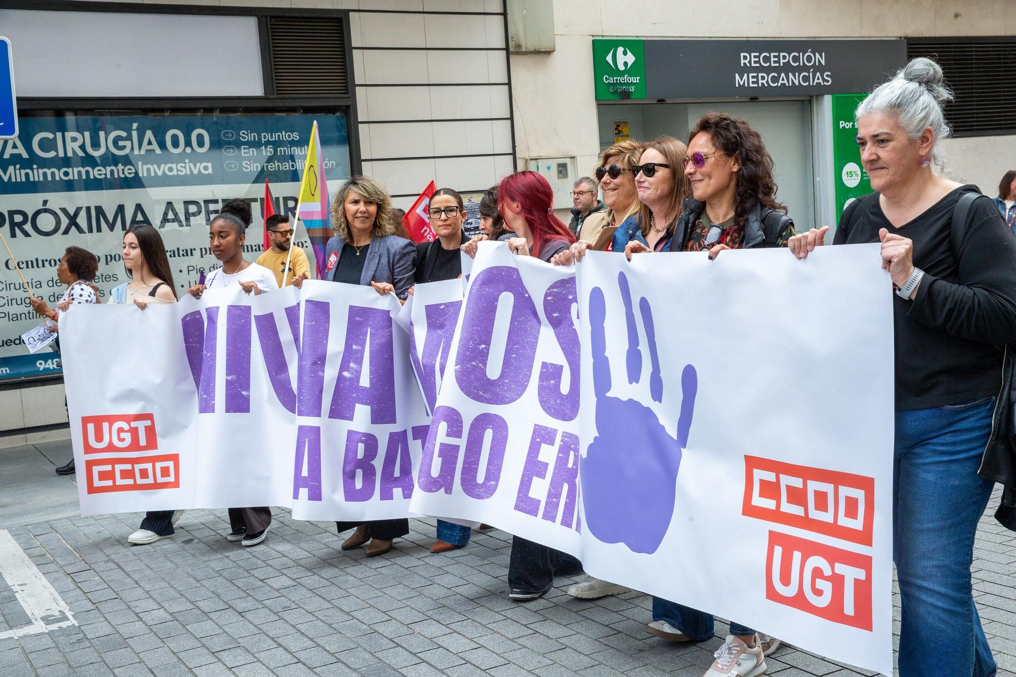 Fotos de la manifestación de UGT y CCOO por el 1 de mayo en Pamplona