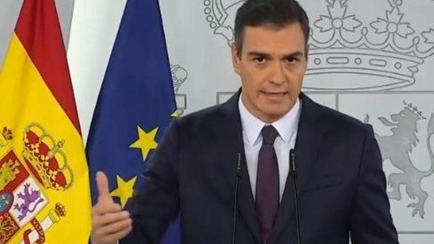 Pedro Sánchez comparece en Moncloa.